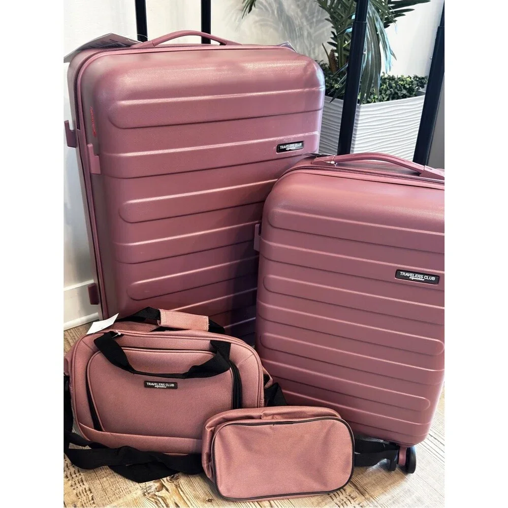 TRAVELERS CLUB AUSTIN 4 PIECE HARDSIDE LUGGAGE SET Luggage Set Wistful Mauve